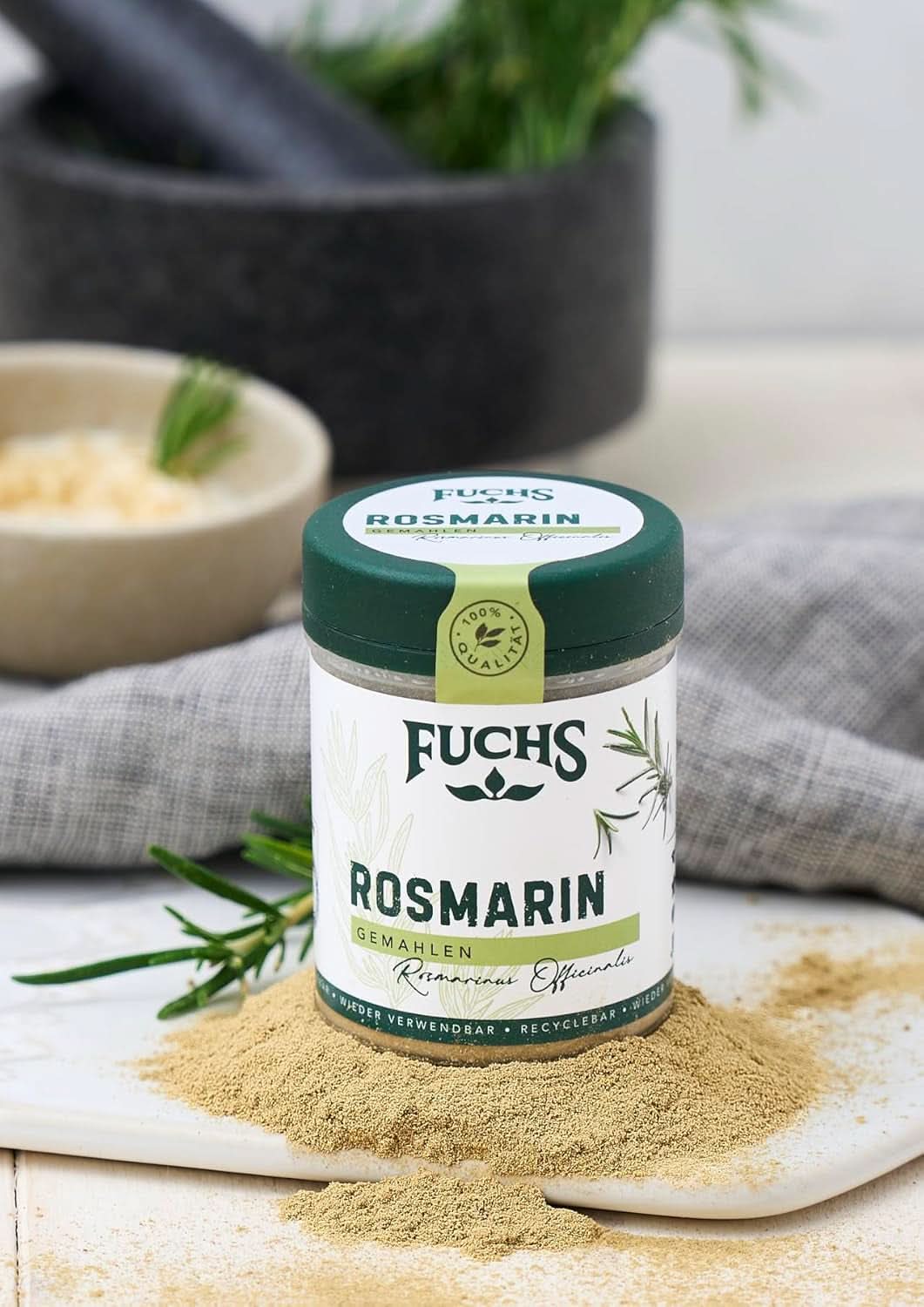 Fuchs - Kværnet rosmarin - Til krydring af fisk, kød og grøntsager, 30 gram Condimente Naty Shop