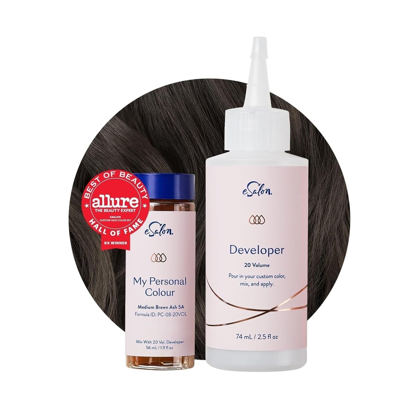 Permanent hårfarvesæt 100 % grå dækning Hjemmefarvning 0 % Ammoniak Hårfarver Multidimensionelle hårfarver Professionelle hårfarver Naty Shop Hårfarve Medium Brun Ask 5A