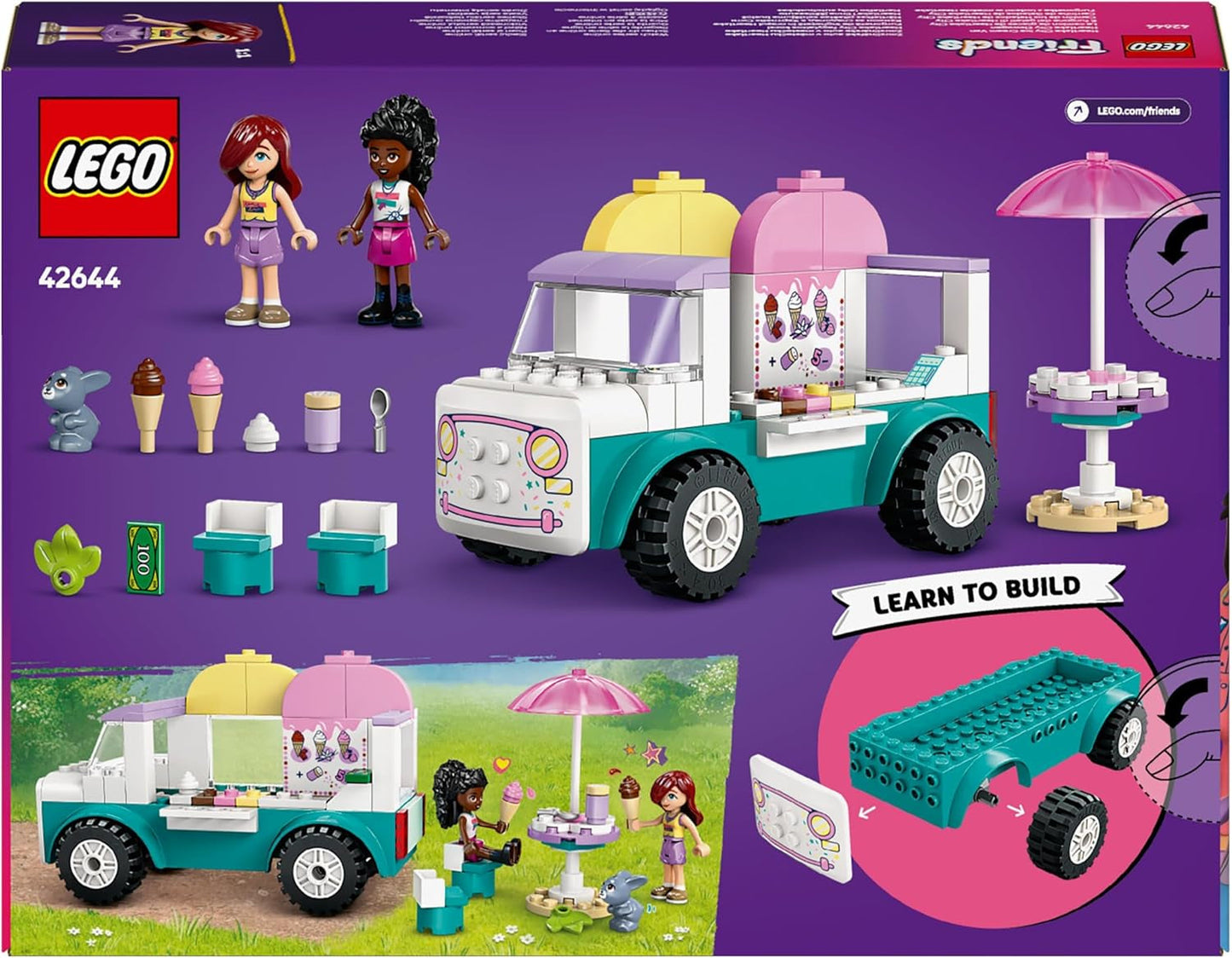 LEGO Friends Heartlake City isvogn Lad som om Legesæt 2 figurer og en kanin Byggesæt 4 år gamle piger Legetøjsfigur Minifigur Byggelegetøj 42644 Byggesæt Besuche den LEGO-Store