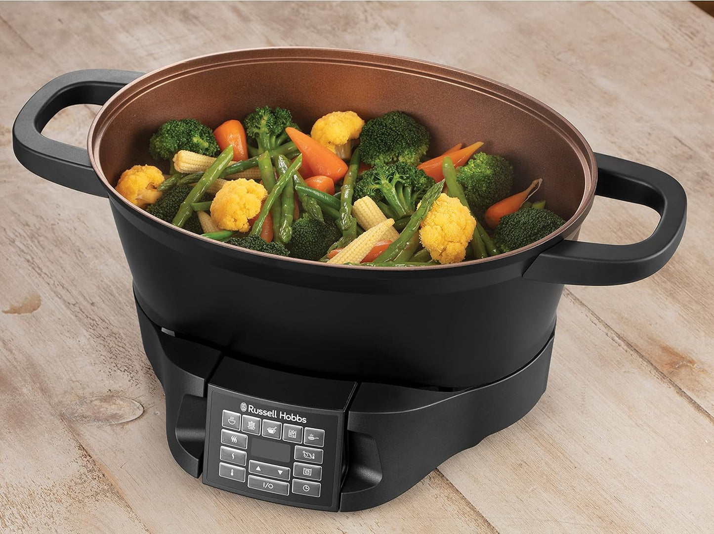 Multicooker Russell Hobbs 6,5L, digitalt display, 8 tilberedningsfunktioner Slow Cooker Naty Shop
