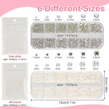 5820 Stück Strasssteine Nägel, Glitzersteine Nägel Und Halbrunde Perlen, AB Kristall Rhinestones, Flatback Nagel Steine Mit Pinzette Und Stift Für Nagel/Diy (Mehrere Größen Und Farben)