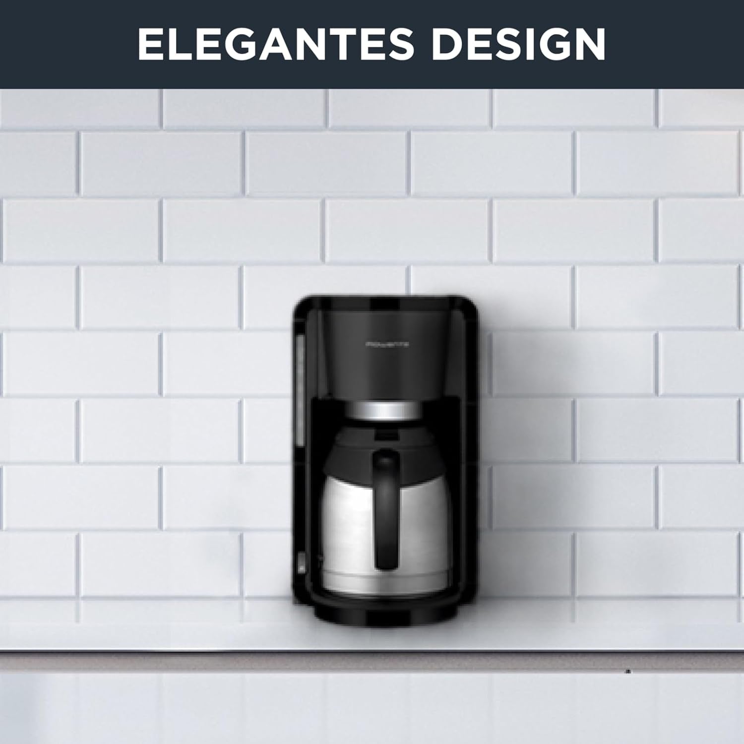 Rowenta Adagio Filter Espressomaskine, Termokande i rustfrit stål, Holder kaffen varm i op til 4 timer, Kapacitet på 10-15 kopper, 1,25 L Kapacitet, Aftagelig filterkurv, Autosluk, Sort, CT3818