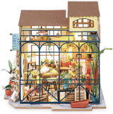 Robotime DG145 Rolife Emily's Flower Shop Miniature dukkehus Lavet af træ, metal, stof og pap, Mål: 22 X 15 X 17 Cm, Naty Shop dukkehuse