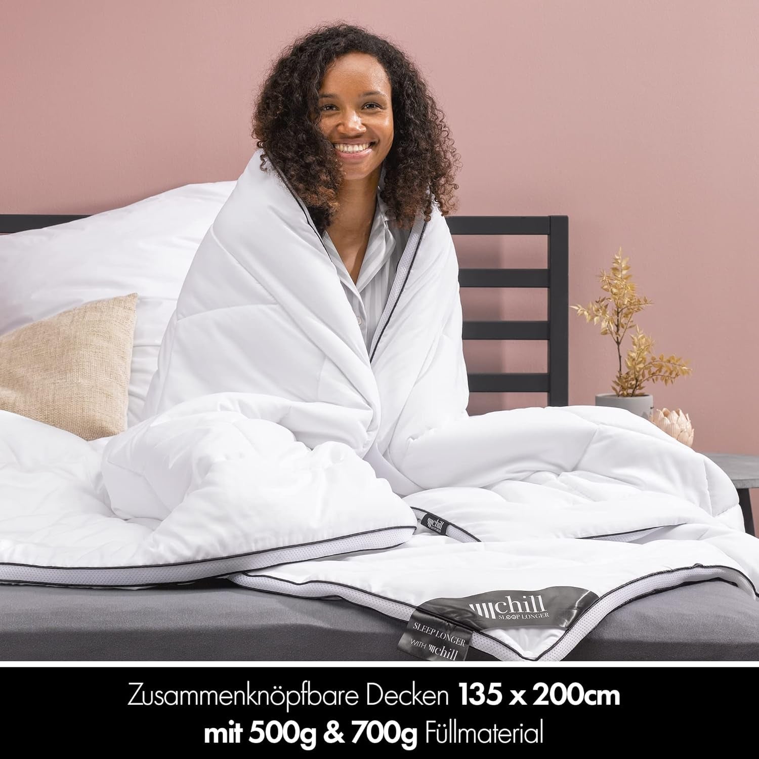 4 Seasons Quilt 135X200-2 i 1 All-Season Quilt 135X200 - Åndbar, vaskbar og vegansk dyne - Duo Quilt med komfortbånd til at sove - 500G & 700G Fyldende dyner og dyner Naty Shop