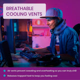 Cabeau Cool Long Haul rejsepude – Evolution Cool – Memory Foam med ventilationsåbninger – Kompakt med bæretaske (rød)