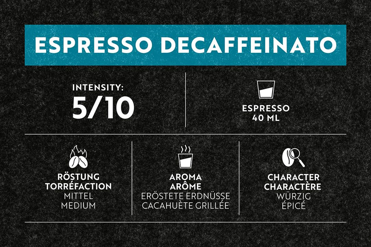 Café Royal Espresso Decaffeinato 36 Kapsel for Nespresso Kaffee Maschine - 5/10 Intensitet - UTZ-certificeret Kaffeekapseln aus Aluminium (Packung med 2)