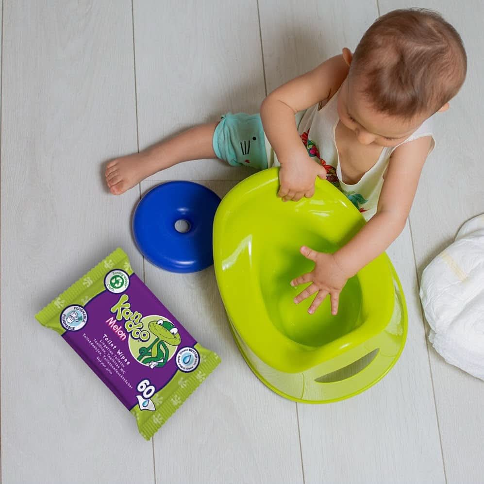 Melon Feuchttücher - Spülbar - Aus 95% Wasser - Parfümfrei - Plastikfrei - Dermatologisch Getestet - Feuchtes Toilettenpapier Aus 100% Pflanzlichem Cellulosemateriale - 60 Tücher Naty Shop