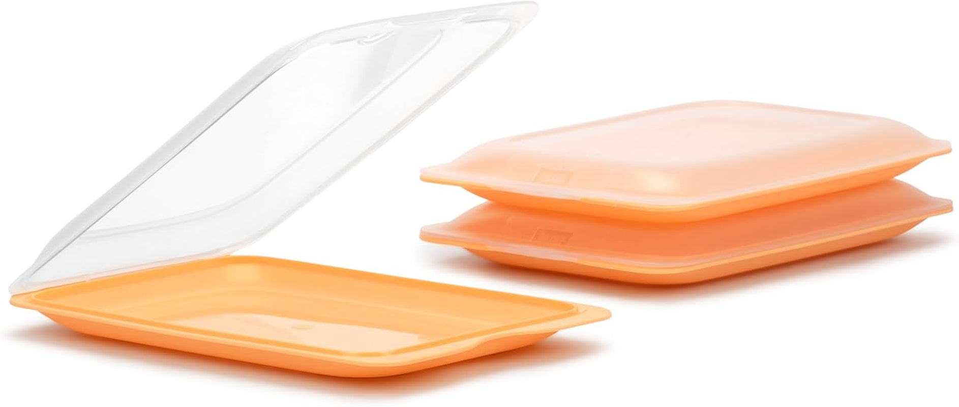 TATAY Fresh Slicer Box Sæt med 4, BPA fri, genanvendelig, stabelbar, opvaskemaskine & MWO, tilfældige farver. Måler 17 cm x 3,2 cm x 25,2 cm Madopbevaringsbokse Naty Shop Sæt 3 - Fersken