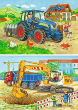Ravensburger Puslespil til børn - 07616 Byggeplads og gård - Puslespil for børn fra 3 år, med 2X12 brikker Puslespil Naty Shop