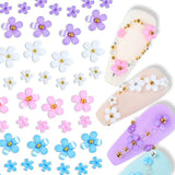 3D blomsternegle, 6 gitter, blomsterneglebetræk, akrylnegle-rhinestones, negletilbehør, DIY-forårsnegledekorationer