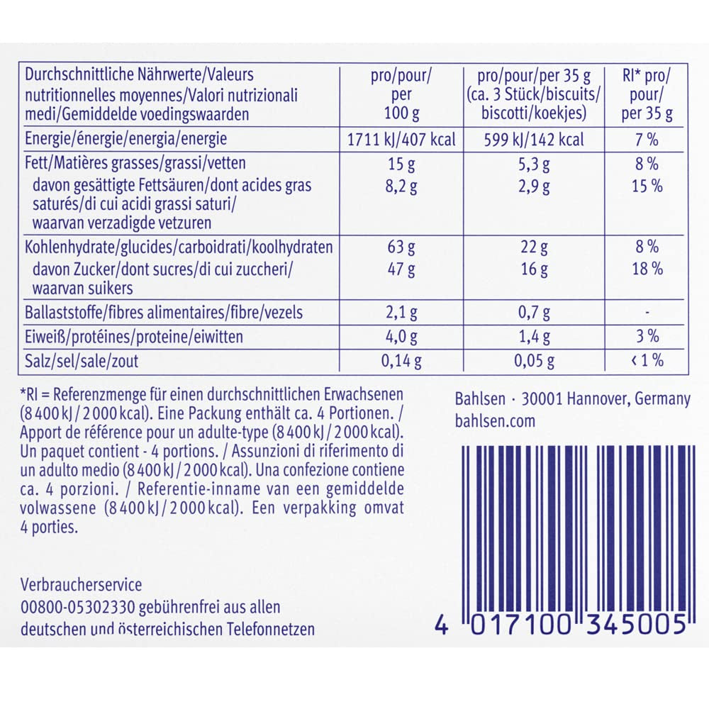 Bahlsen Messino Edelherb - Pakke med 4 - Edelherb Chokolade Orange Fyld Fluffy Dej (1 x 125g)