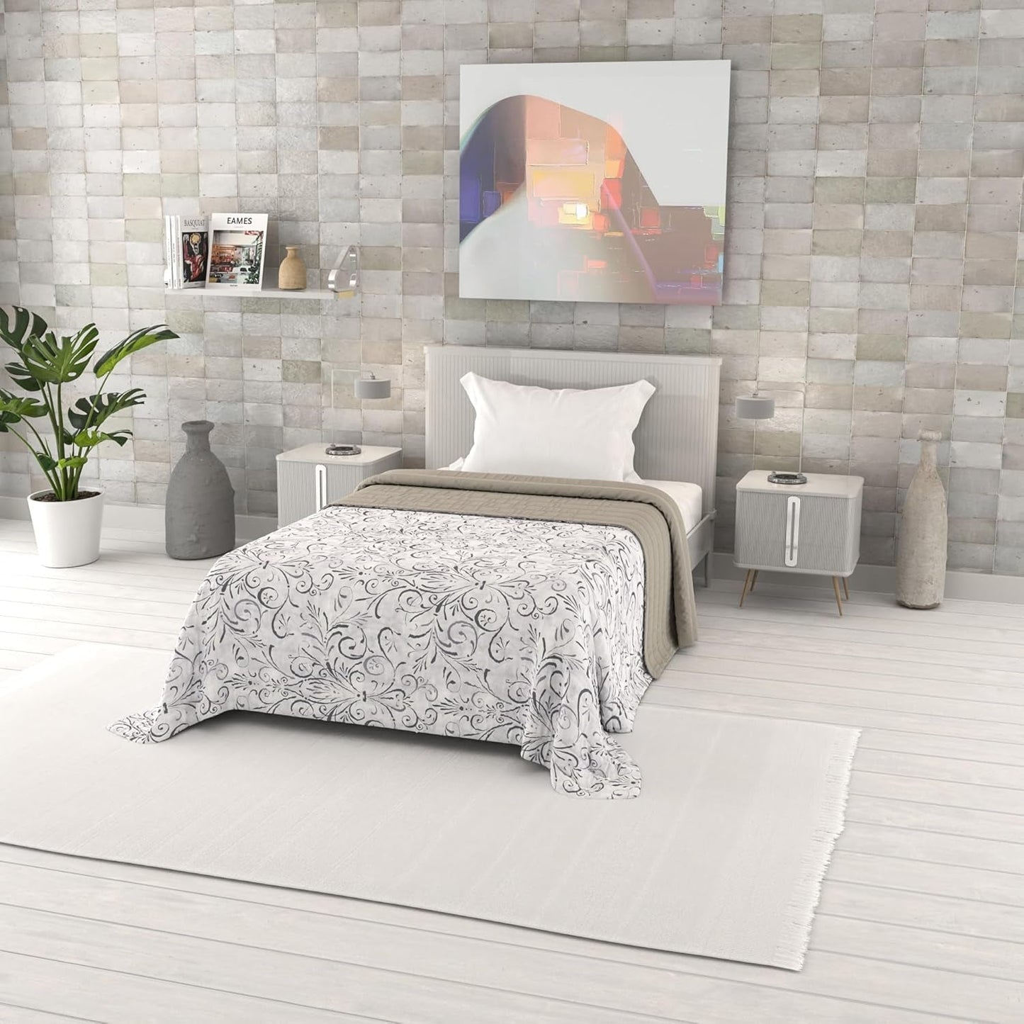 Fantasy printet sommerdyne, polyesterfyld, kronblade, 260X270Cm Dyner og dyner Naty Shop Ornato 220X270Cm