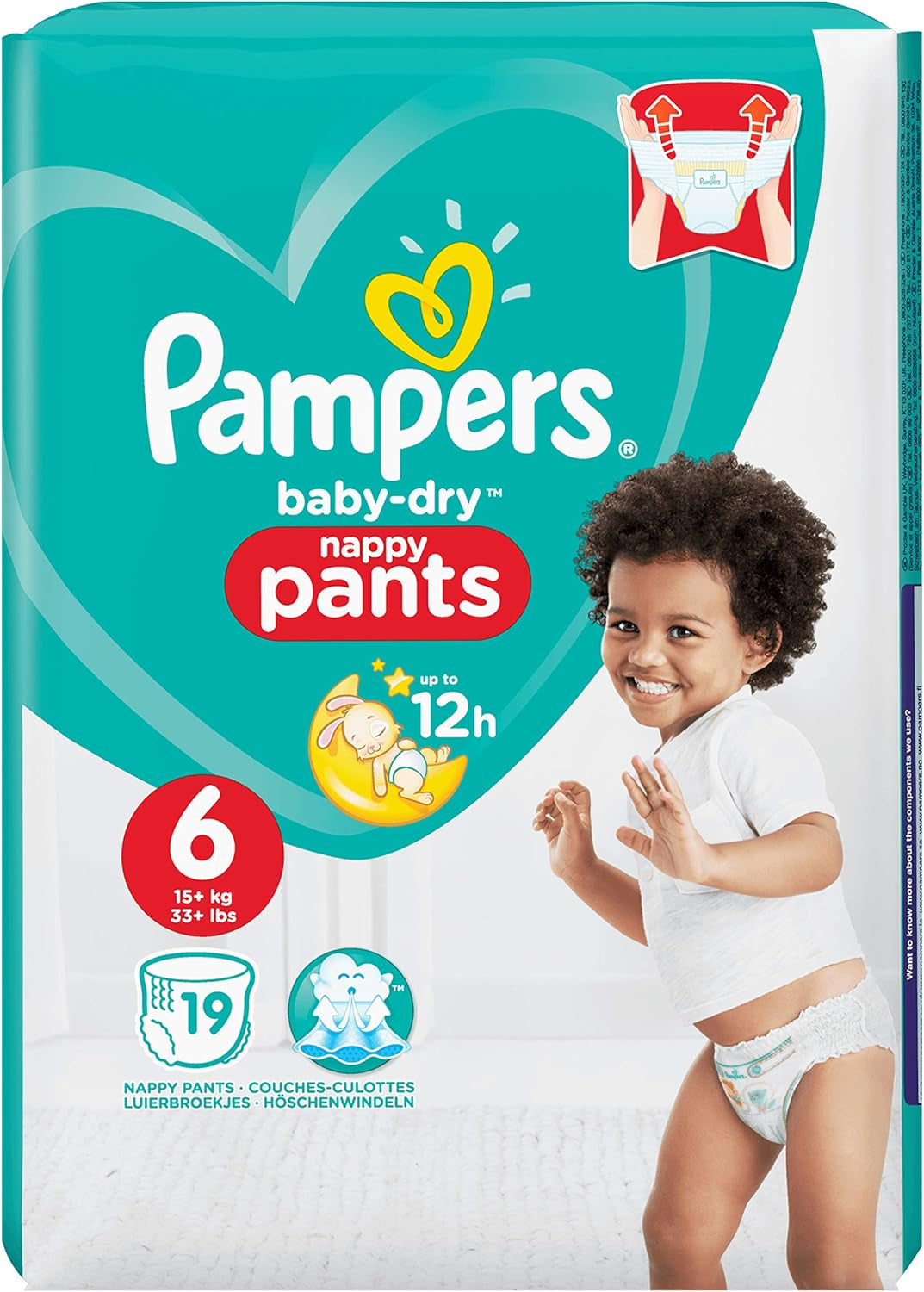 Pampers Baby-Dry bleer, str. 8, 43 bleer, fra 19 kg, Jumbo+ pakke