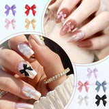 100 Stück 3D Negle Decorations Sets Schleifen Nagelanhänger Nagelkunst Dekorationen Schleife Für Acrylnägel, Süße Kawaii-Schleifenanhänger, Hübsche Nagel-Schleifenanhänger-Dekoration