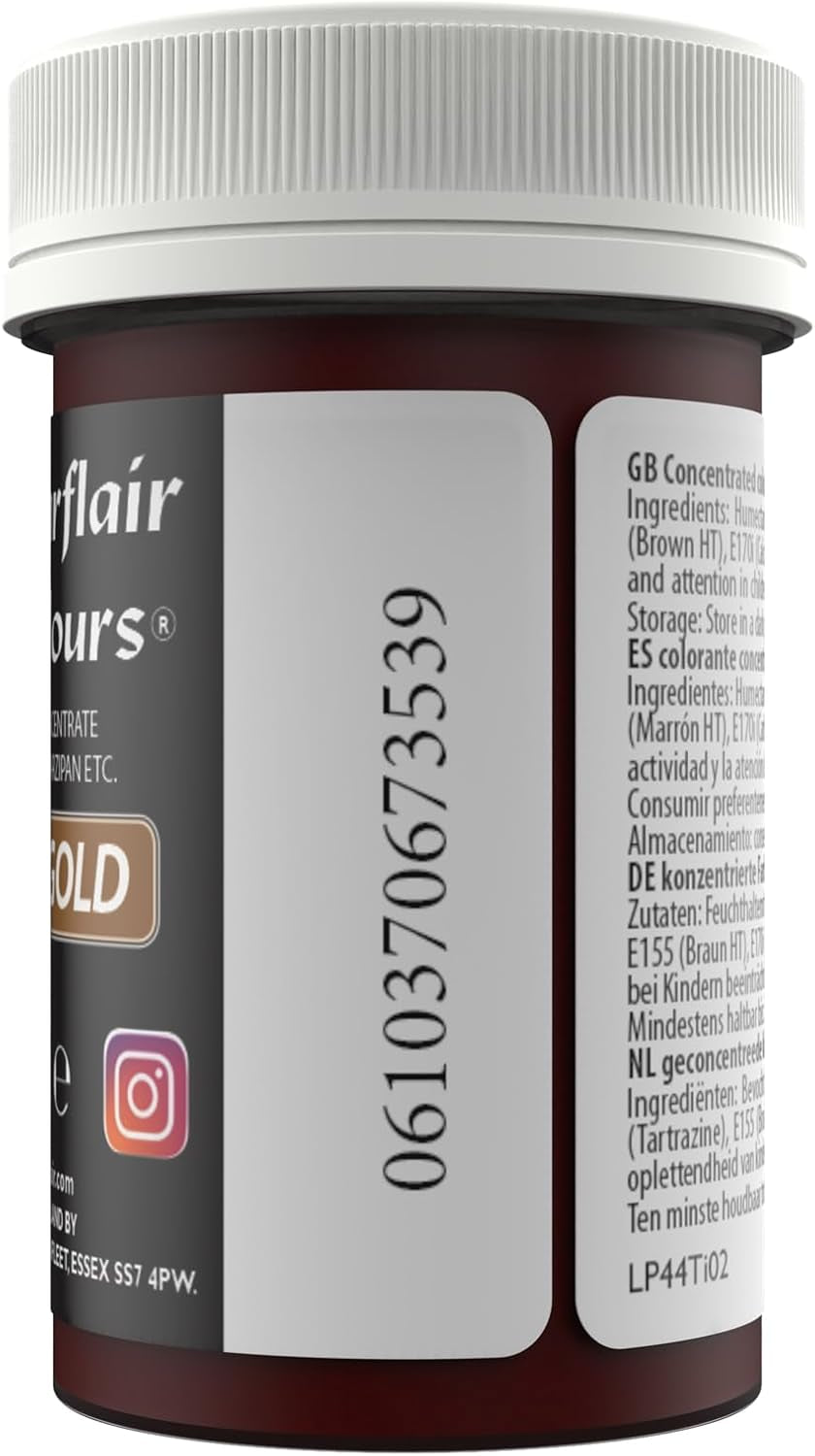 Sugarflair pasta madfarve, pastelfarve Honey Gold, pasta madfarve til fondant og marcipan, Spectral koncentrerede farver - 25 g