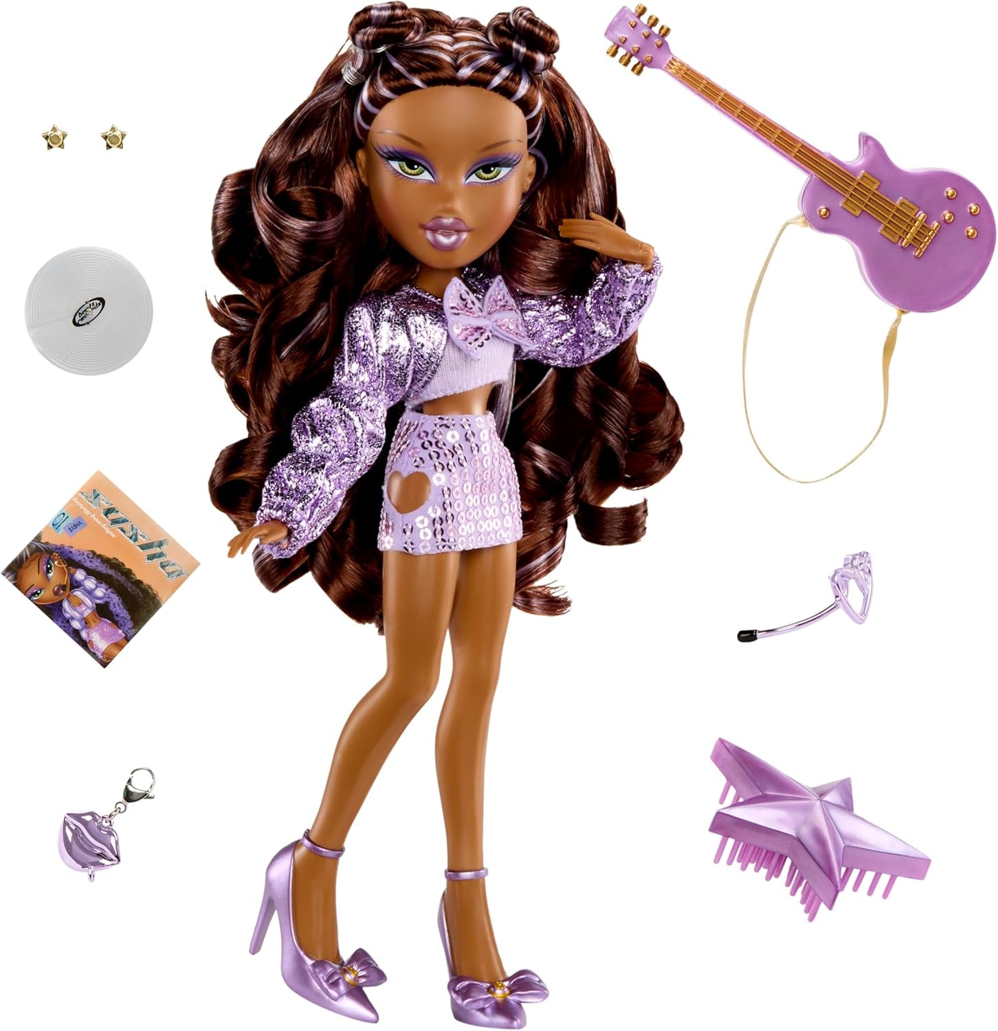 BRATZ Pop Starz Sasha – Modedukke med samlernøglering, outfit og musikalsk tilbehør