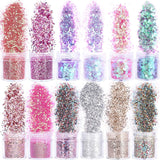 HOWAF 12 æsker Negle Glitter Ansigt Kropsbørste Glitter Makeup Negle Glitter Øjen Læbe Hår Kropsdekoration Halloween Julefestival Maskerade Makeup Tilbehør