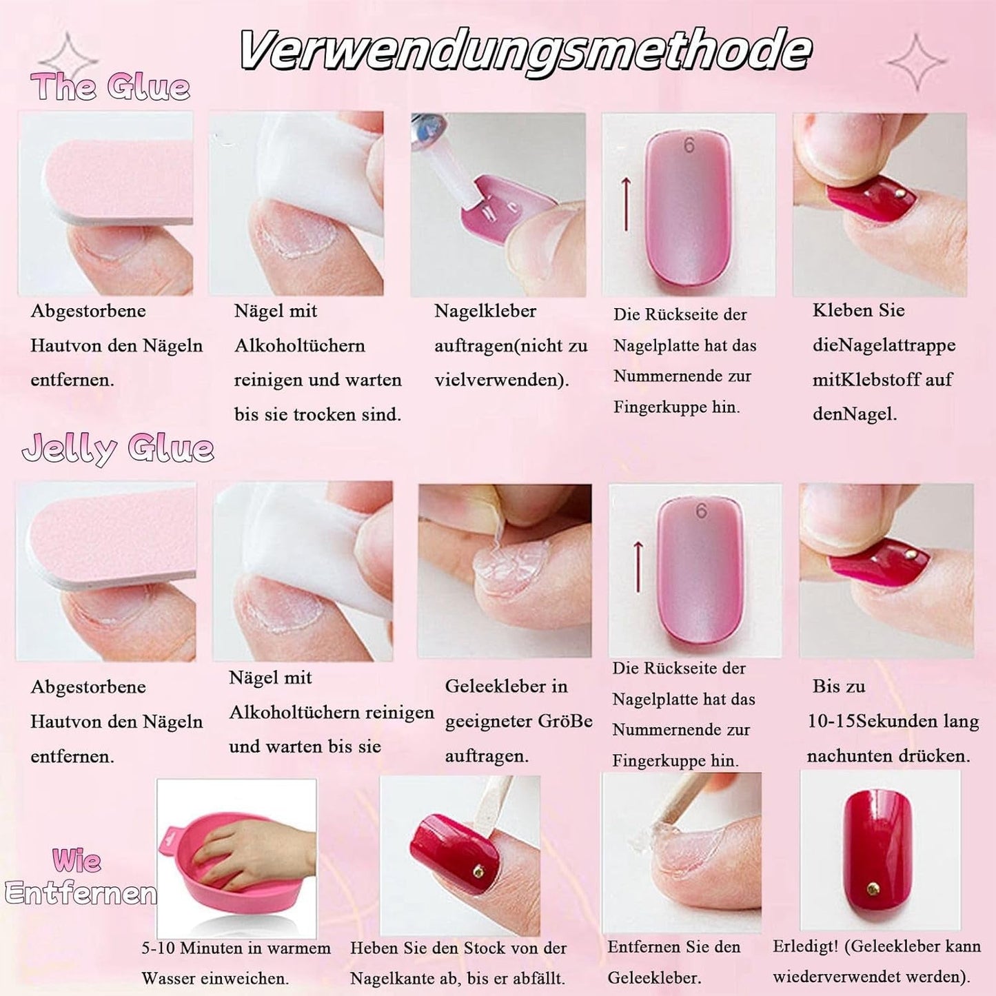 24 stk Pink ensfarvede falske negle selvklæbende neutrale falske negle Medium firkantet blød gel til kvinder DIY fuld dækning Glitter falske negle