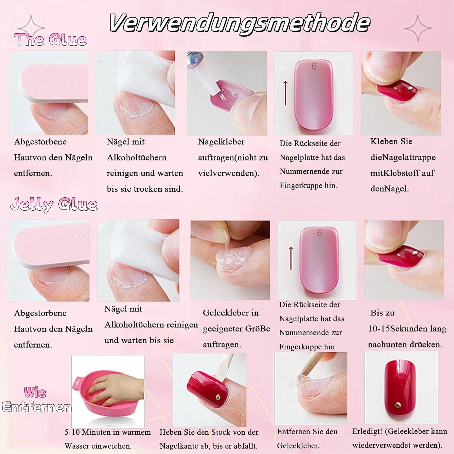 24 stk Pink ensfarvede falske negle selvklæbende neutrale falske negle Medium firkantet blød gel til kvinder DIY fuld dækning Glitter falske negle