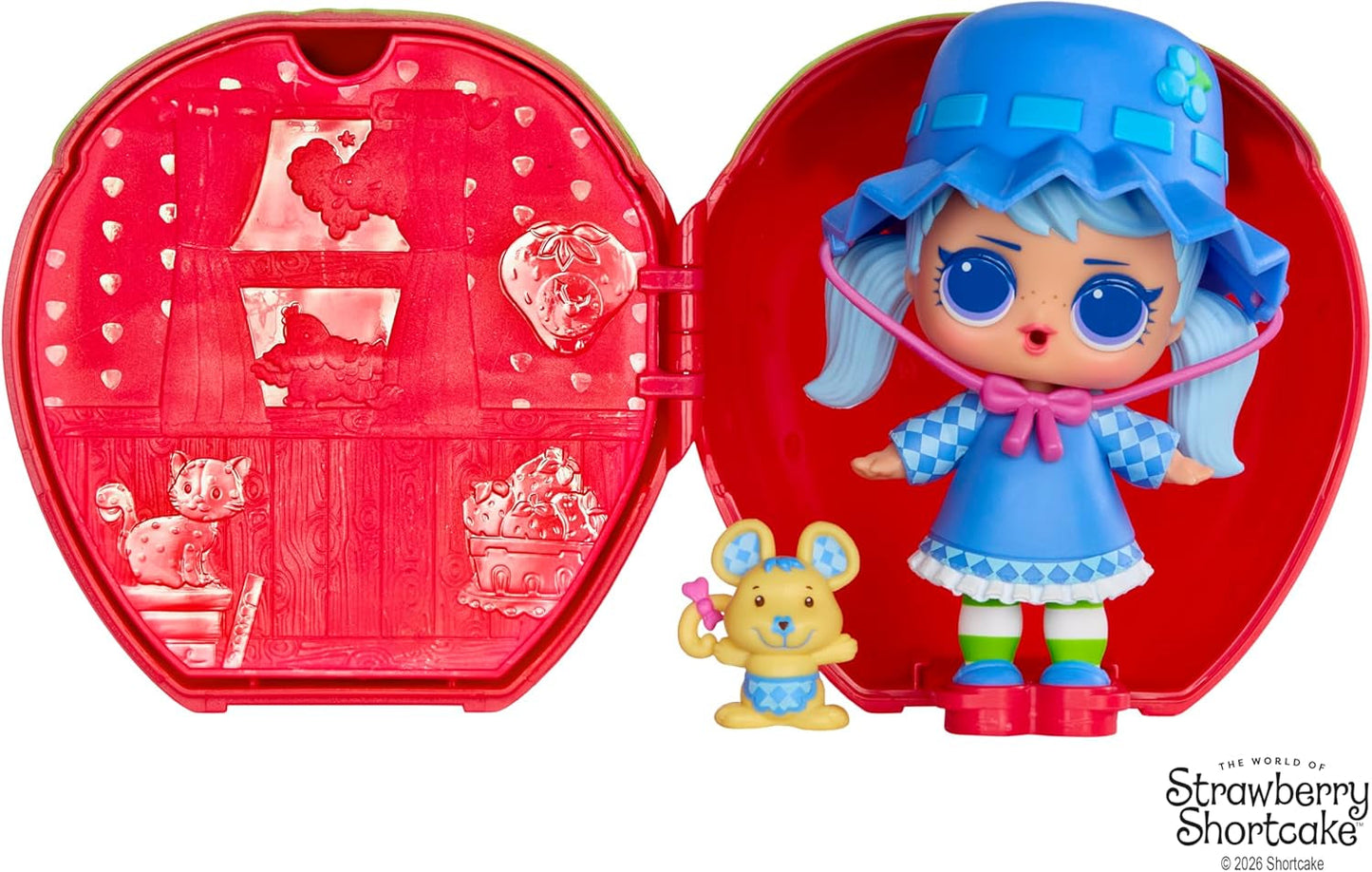 LOL overraskelse! Elsker Strawberry Shortcake Tots - Duftende samlerdukker med 7 overraskelser, kæledyr, mode, sko, hat, legesæt med Strawberry Shortcake Convertible House, i alderen 4+