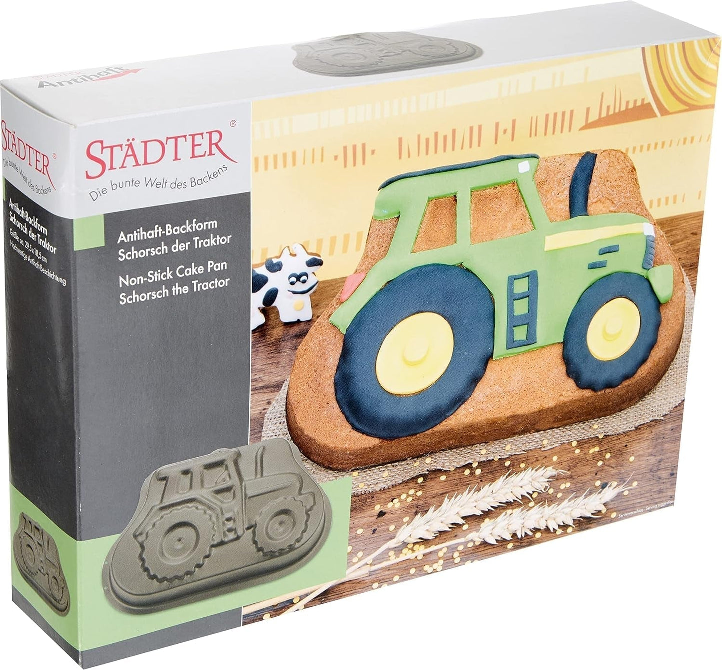 Staedter - Motivbackform Emil Der Igel - Hochwertige Antihaftbeschichtung - PFAS Frei Forme og bakker til bagning Naty Shop Motivbackform Traktor
