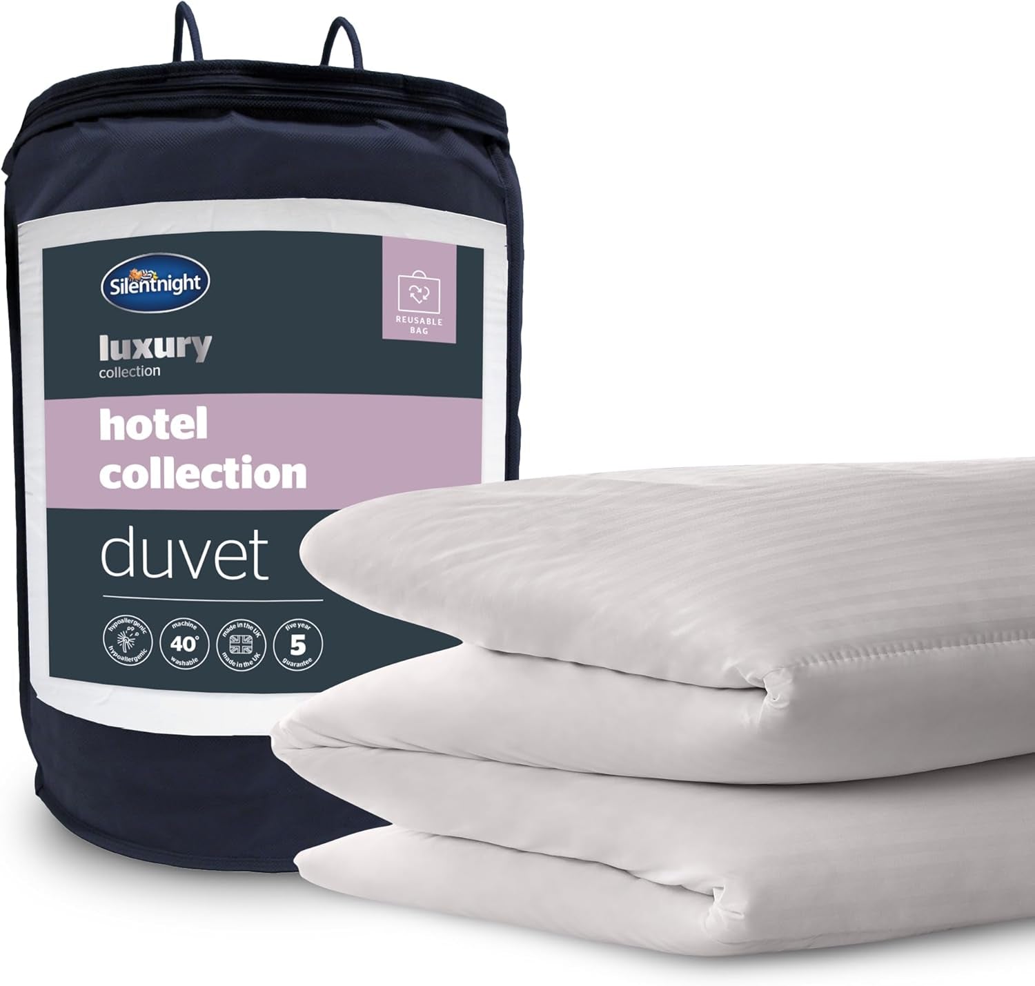 Silentnight Hotel Collection quilt til dobbeltsenge, 13,5 TOG, hvid, mikrofiber, hvid, enkeltseng 135 X 200Cm Dyner og dyner Naty Shop Enkeltseng 135 X 200Cm