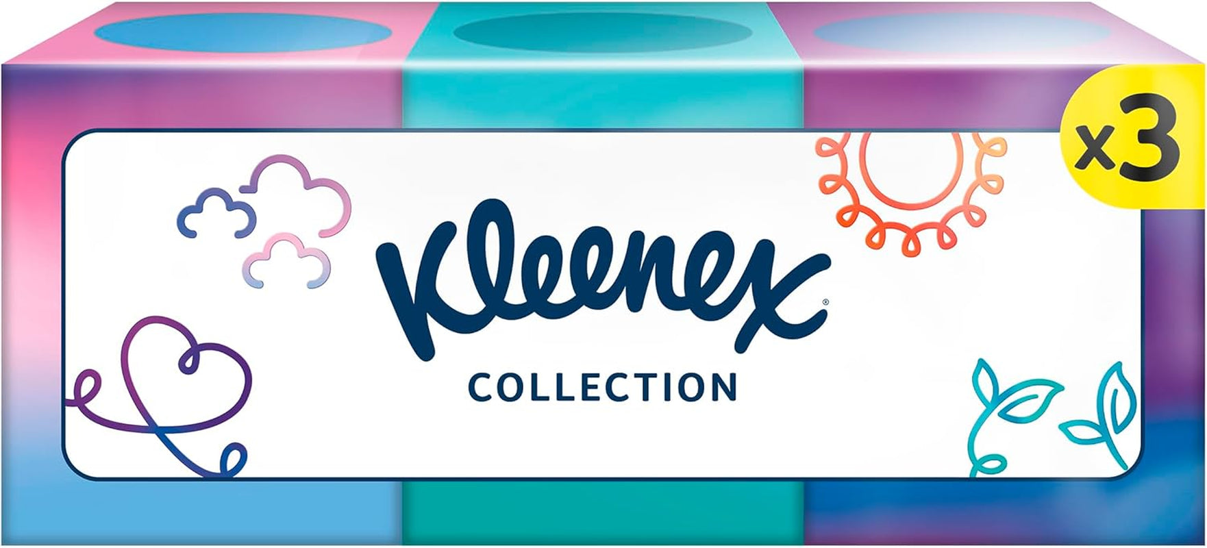 Kleenex kosmetiske vævsæsker, daglig brug, 3-lags, samlingsterning, 12 X 48 væv