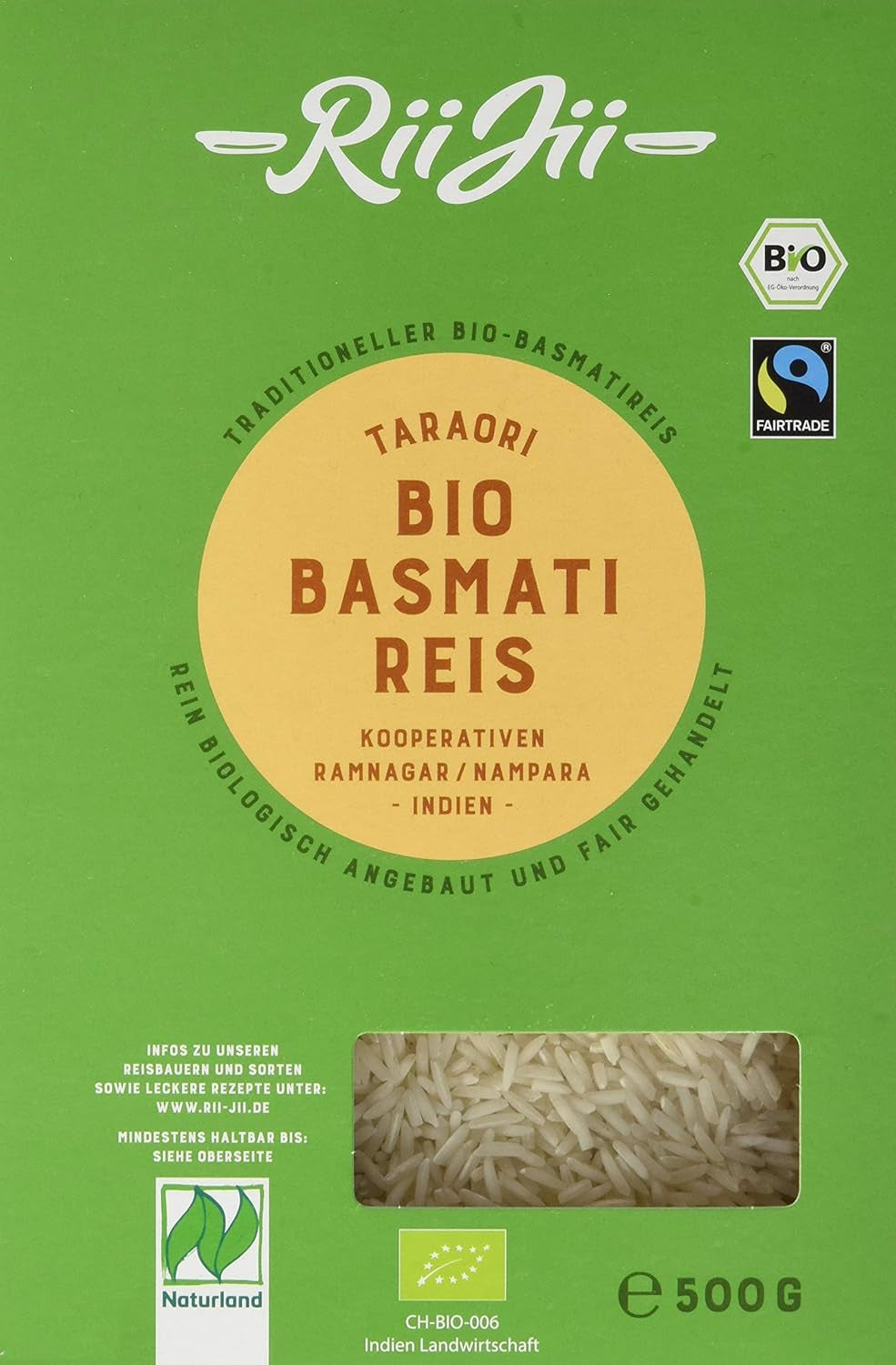 Taraori hvid økologisk Basmatiris, FairTrade Naturland, 500 g