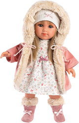 Llorens 1053541 Elena Blondt hår Blå øjne Mode Blød kropsdukke Inklusive modetøj med hættefrakke 35 cm