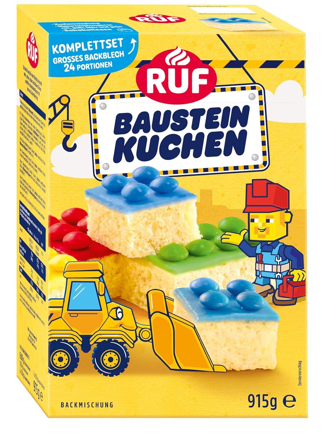 RUF Mix til kager, forskellige farver Glasurer og Decor Naty Shop 915 gram Constructor's Cake
