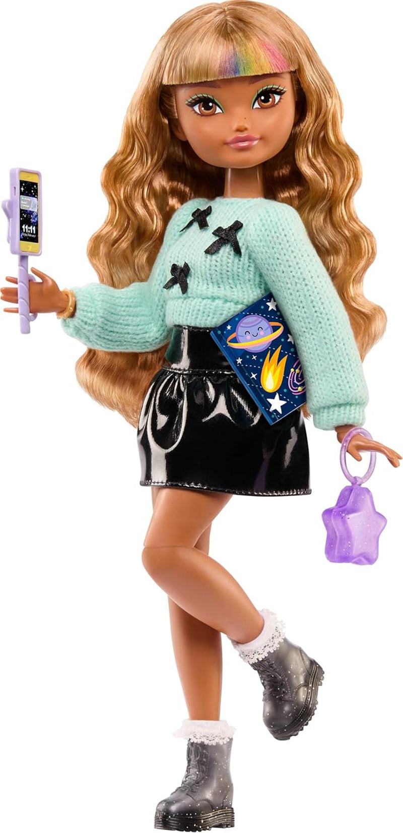 Barbie Dream Besties dukke og tilbehør, Zia modedukke med aftagelige arrangementer og bølget brunt hår, 7-delt hår og måne, JGG36