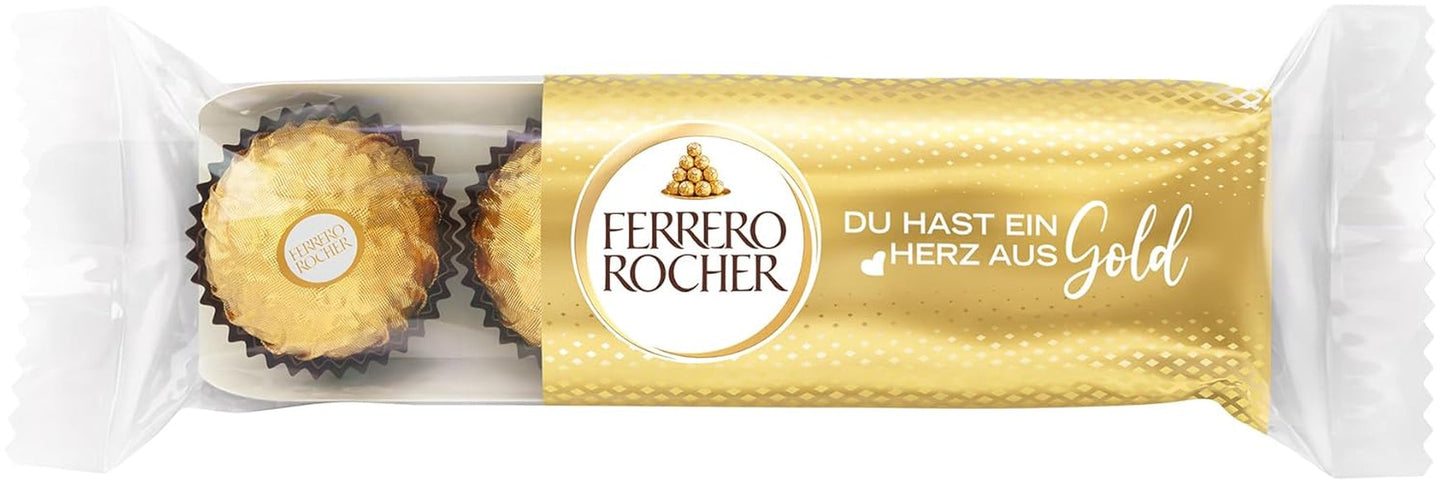 Ferrero Rocher - Sprøde og cremede hasselnøddepraliner - Valentinsdagsgave til ham og hende - 16 pakker med 4 individuelle praliner