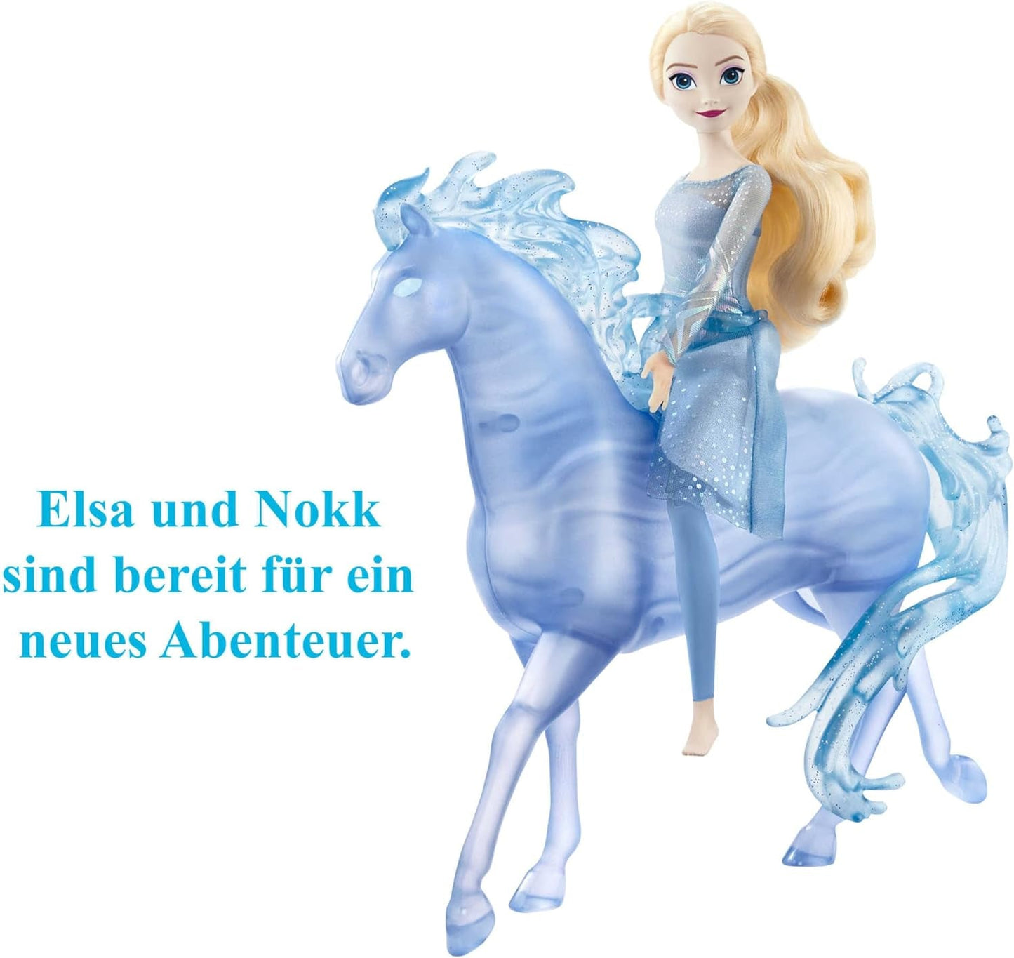 Mattel DISNEY Frosne Elsa og Nokk - Artikulerende Elsa-dukke, majestætisk Nokk-vandfigur, inspireret af den anden film, til børn fra 3 år og opefter, HLW58