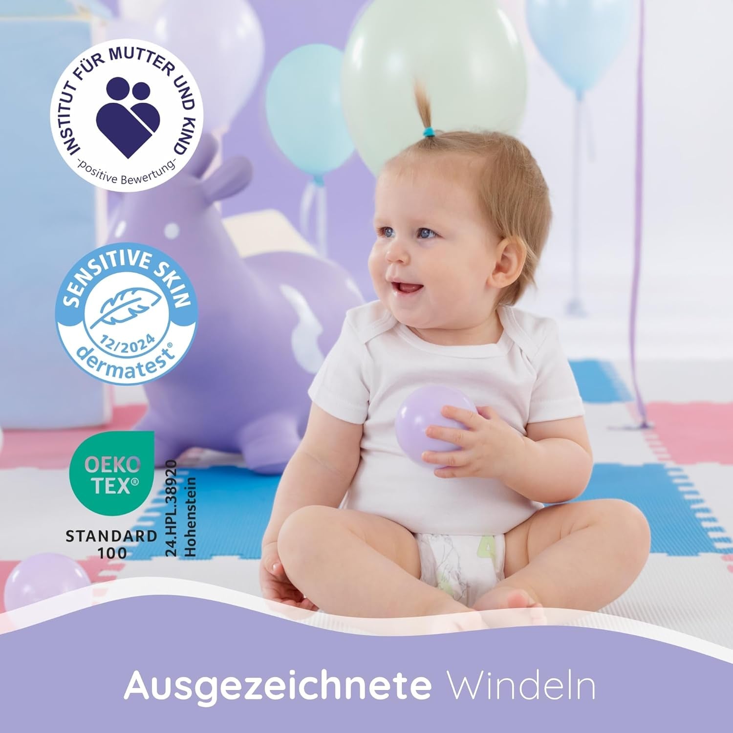 Bella Baby Happy Premium bleer, str. 6, Junior Extra, 15+ kg, 96 styk, DERMATEST og OEKO-TEX Seal, engangs babybleer