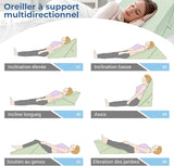 INFANZIA Kilepude til seng, Hjørnepude, Trekantpude, Sammenfoldelig, Memory Foam, Søvnapnø, Acid Reflux, Ben Elevation, Reading, Green