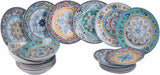 Porcelænsservice med 18 stykker, 6 forskellige sæt tallerkener, Andalusia