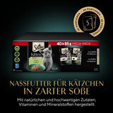 Sheba vådfoder til killinger, i diverse poser, med laks (MSC) og kylling i sauce, multipak 40x85g