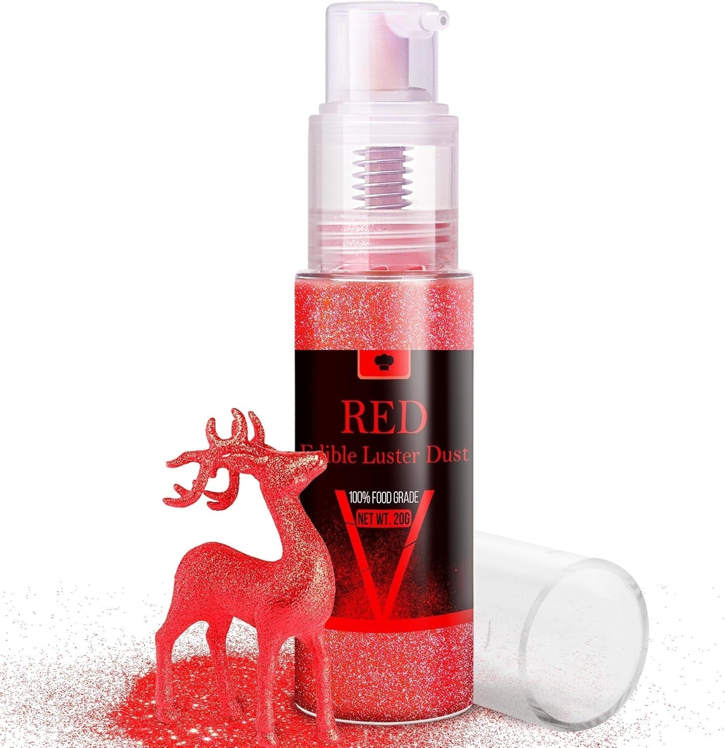 Spiselig glitterspraysæt - 20 g mad iriserende glitterstøv til drinks, champagne, kager - spiselig metallisk madfarve til cocktails, vin, spiritus, bagning, kager