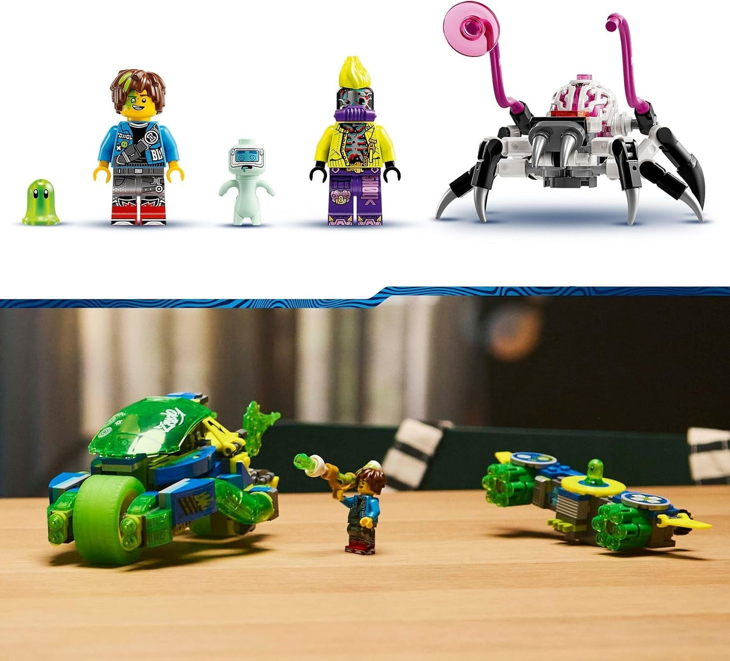 LEGO Dreamzzz Mateo med Z-Blob Action Racer, 2-i-1 Fantasy Legesæt med køretøjer, minifigurer og drømmevæsner til børn på 8+, gave til drenge og piger 71491 Byggesæt Beuche den LEGO-Store