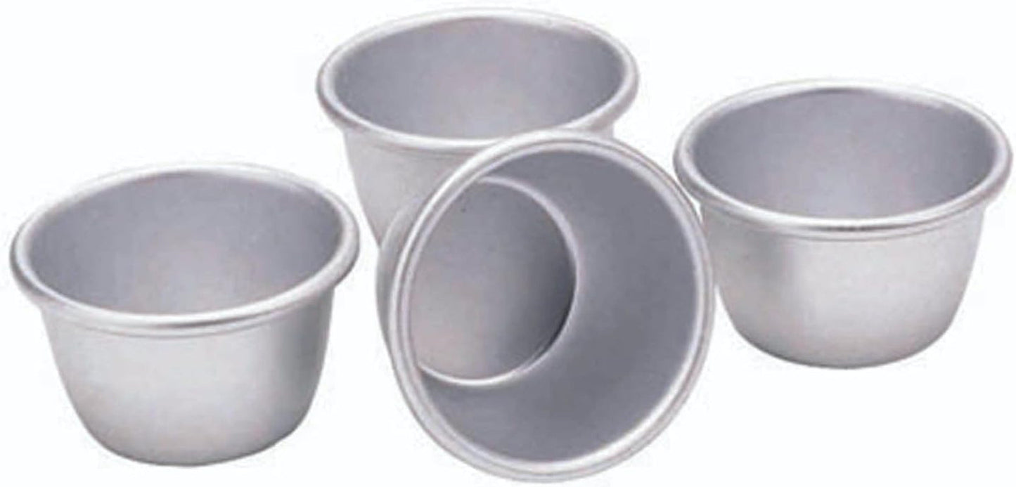 Kitchencraft mini budding forme anodiseret aluminium 7,5 cm sæt med 4 sølv bageforme og bakker Naty Shop