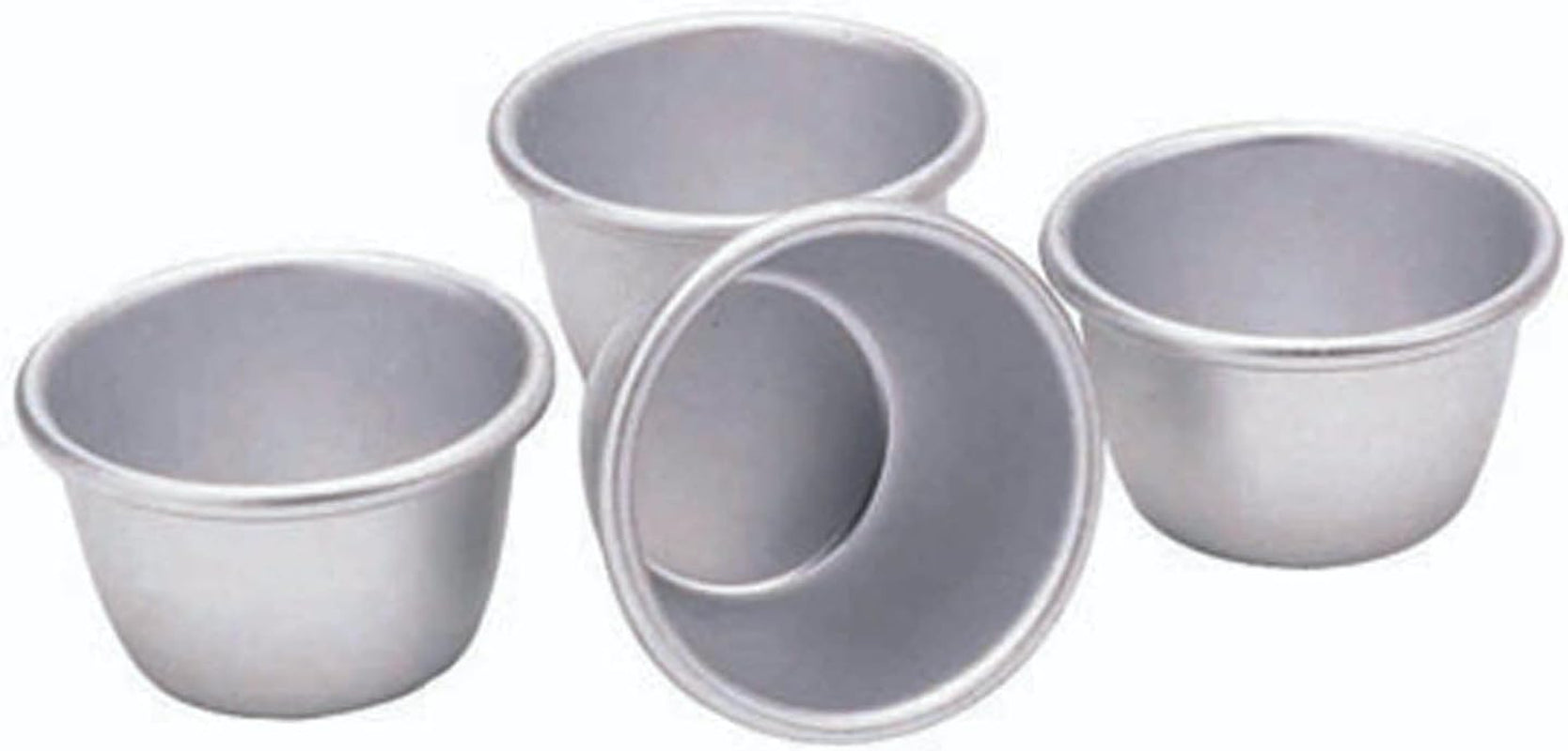 Kitchencraft mini budding forme anodiseret aluminium 7,5 cm sæt med 4 sølv bageforme og bakker Naty Shop