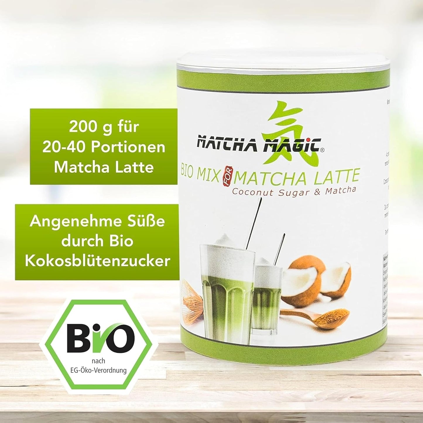 Matchamagic - Økologisk matcha latte pulver fra Japan med kokosblomstsukker til en lækker te