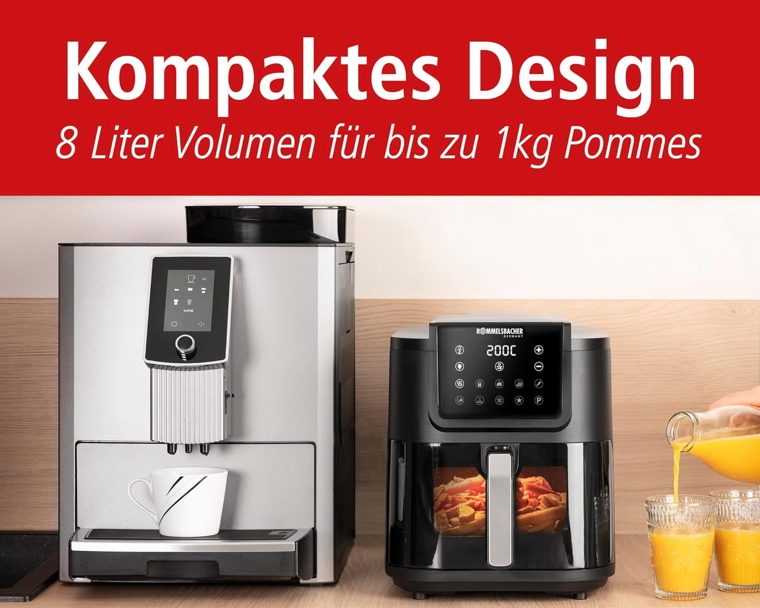 ROMMELSBACHER Varmluftfrituregryde med vindue FRH 1700, 10 programmer, lydløs Hvidevarer Naty Shop