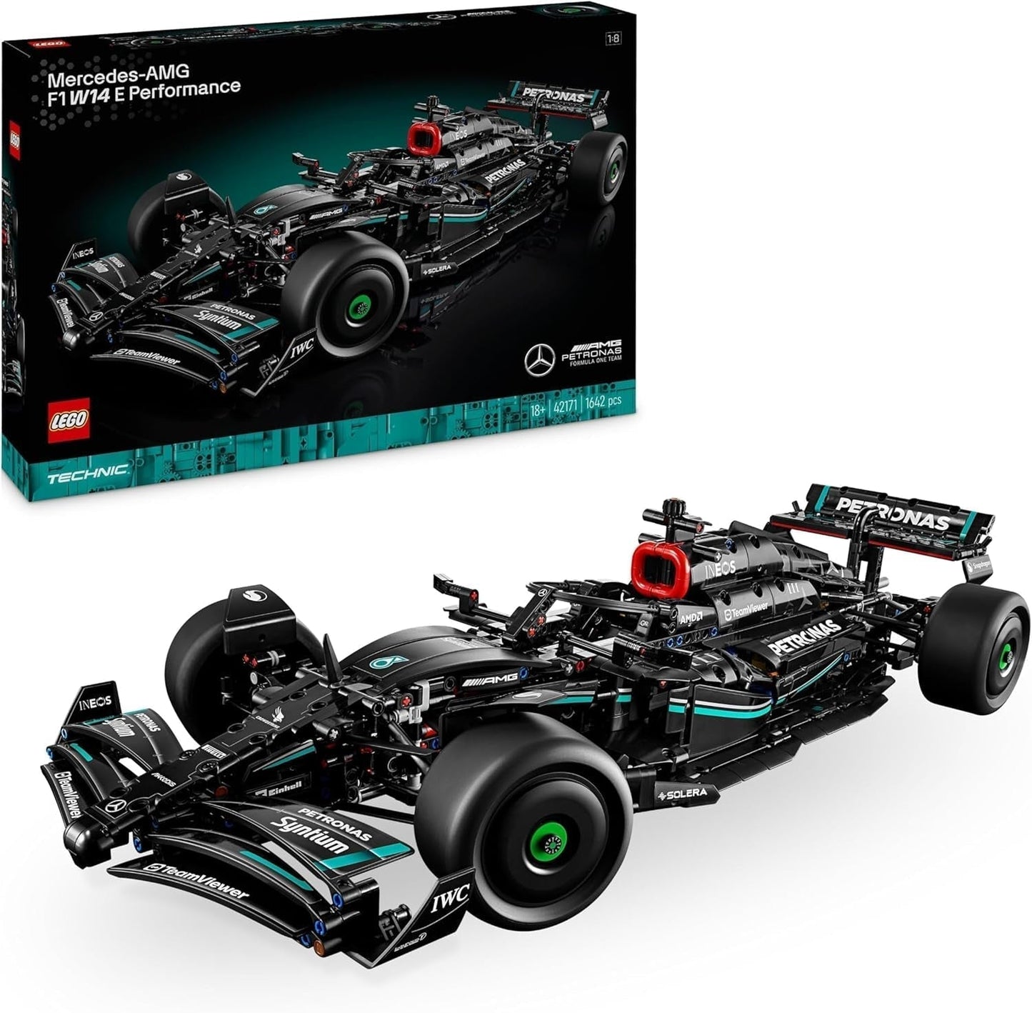 LEGO Technic Mercedes-Amg F1 W14 E Performance Sæt til voksne, skalamodel racerbil, hjem eller kontor samleobjekter, Formel 1 gaver til mænd, kvinder 42171 Byggesæt Besuche den LEGO-Store Autoturism
