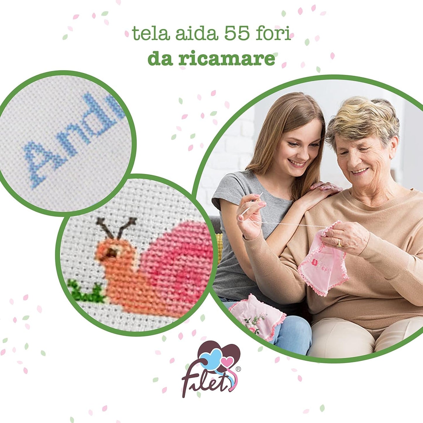 Hvidt og lyserødt sengetøj til barneseng, bestående af 1 dæklag, 1 toplagen med Aida-bånd til broderi og 1 pudebetræk, 100% bomuld, Made in Italy Dyner og dyner Naty Shop