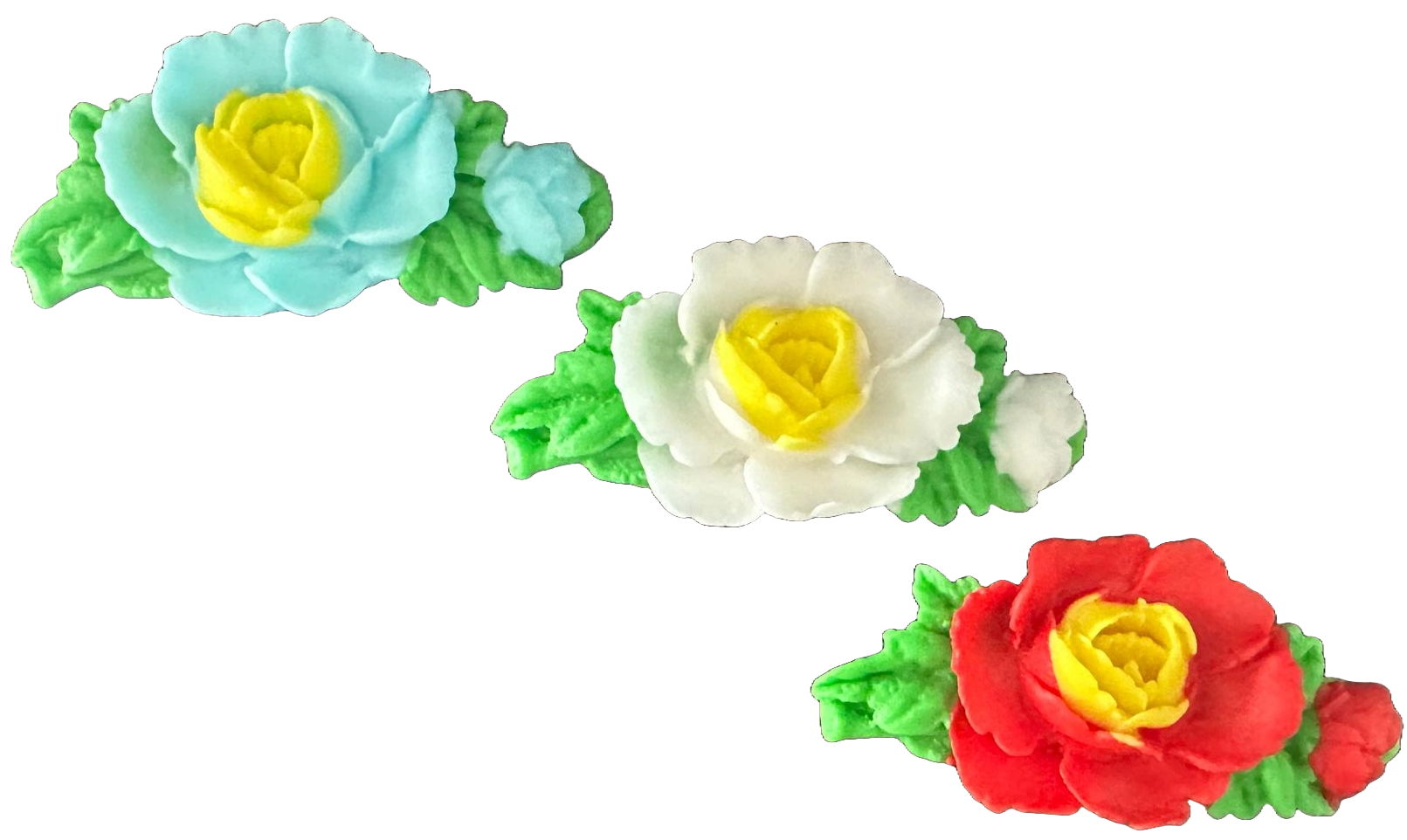 Sæt med 3 spiselige sukkerpynt, roser Dekorationer fra Sugar Paste Nati Shop