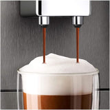 Melitta Avanza - Fuldautomatisk espressomaskine med mælkesystem, espressomaskine med kværn og ekstra stor vandtank (1,5 l) til f.eks. cappuccino eller espresso, mystisk titan