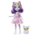 Enchantimals HHB90 - Hadley Husky dukke (ca. 15 cm) og slædehundefigur, lille dukke med aftageligt nederdel og tilbehør, fantastisk gave til børn fra 4 år og opefter
