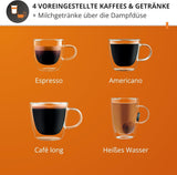 Krups Precision manuel espressomaskine med portafilter og kværn, barista kaffemaskine med intuitivt kontrolpanel, præ-infusionsindstillinger, espressomaskine med dampmundstykke, hurtig opvarmning, XP801T10
