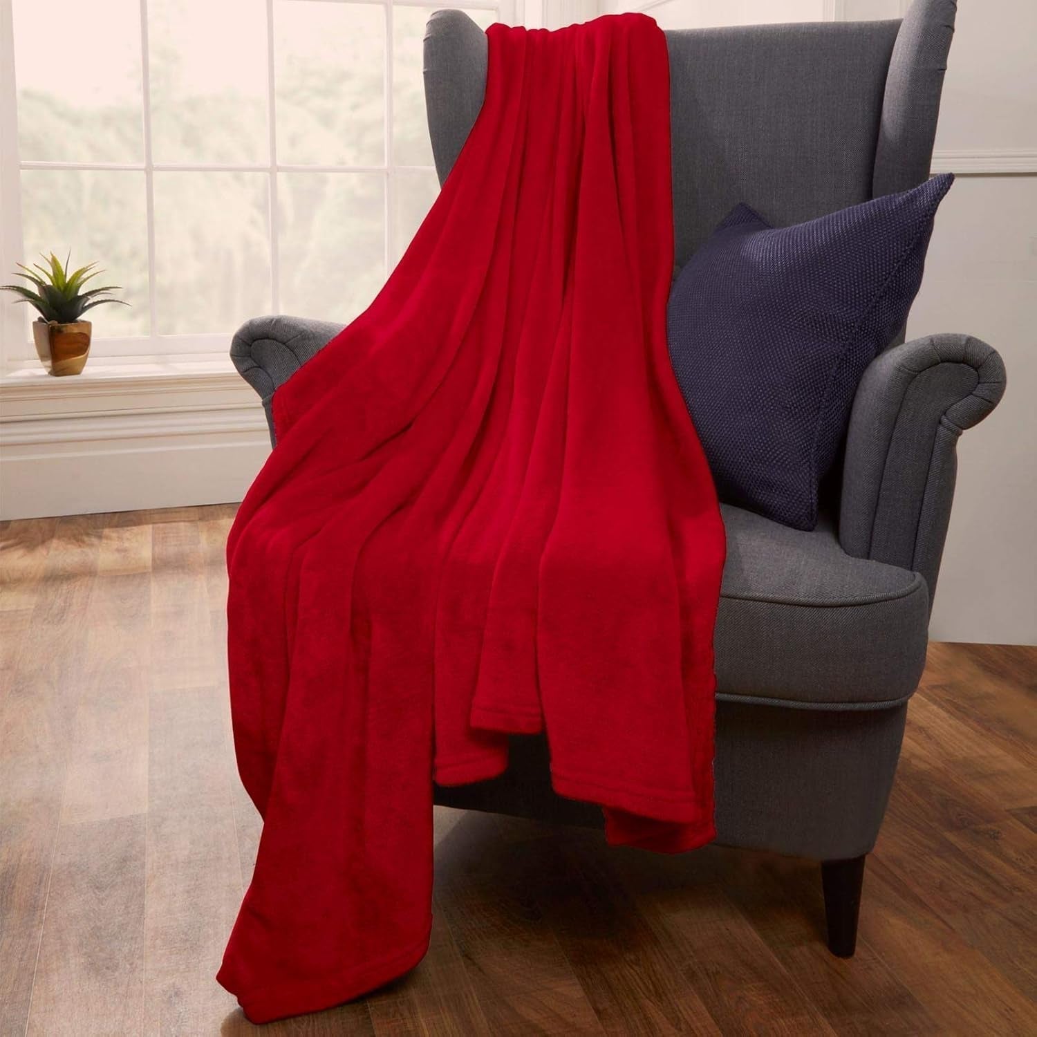 Brentford's Ultra Soft Fleece Sengetæppe, Sølvgrå, Stor dobbeltseng - 150 X 200 cm Senge og tæpper Beuche den Brentfords-Store Rød 150 X 200 cm